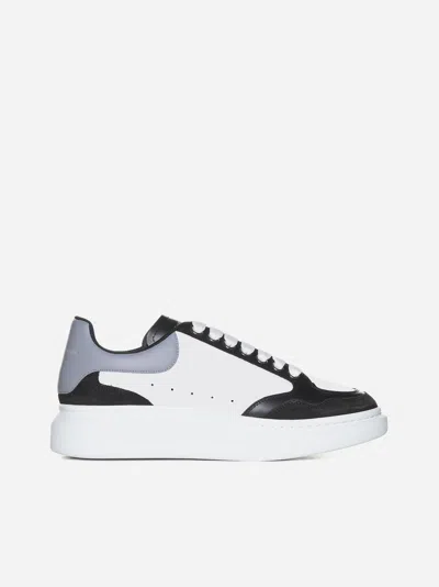 Alexander Mcqueen Oversize Leather Sneakers In White,black,grey