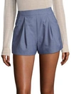 C/MEO COLLECTIVE Take Me Over Chambray Shorts,0400094403061