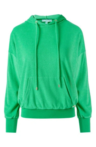 Melissa Odabash Nora Drop Shoulder French Terry Cover-up Hoodie In Green