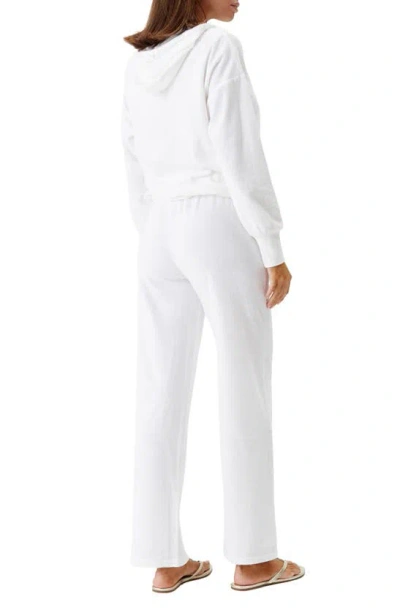 Melissa Odabash Nora Drop Shoulder French Terry Cover-up Hoodie In White