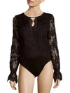 STONE COLD FOX Long-Sleeve Lace Bodysuit,0400094189864