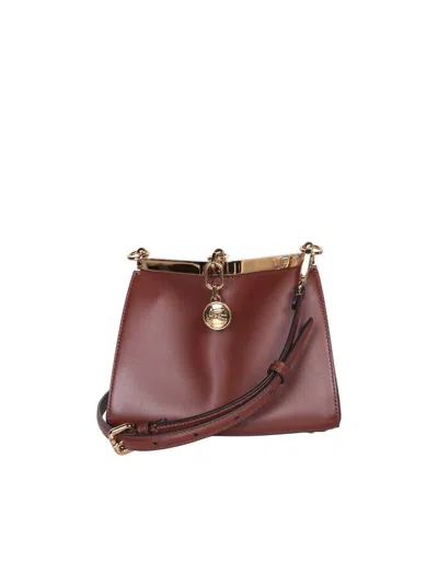 Etro Vela Logo Debossed Mini Shoulder Bag In Brown