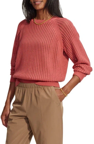 Varley Clay Open Knit Sweater In Mineral Red