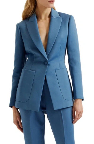 Ted Baker Single Breasted Tailored Blazer In Blue