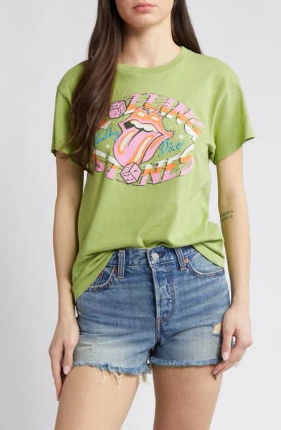 Daydreamer Rolling Stones Tumbling Dice Cotton Graphic T-shirt In Matcha