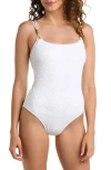 La Blanca Salt Eyelet One-piece Swimsuit In White