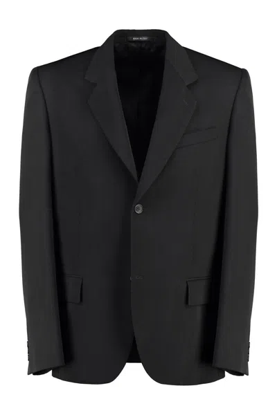 Balenciaga Single-breasted Two-button Jacket In Black