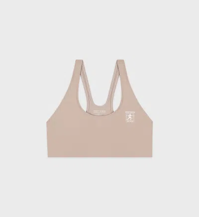 Sporty And Rich Stay Active Sports Bra In Elephant/white