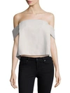 C/MEO COLLECTIVE Those Eyes Cropped Off-The-Shoulder Top,0400093797837