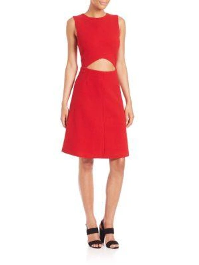 Suno Cutout A-line Dress In Red