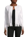 THEPERFEXT April Solid Fringed Leather Jacket,0400089731230