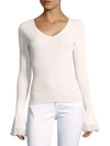 DEREK LAM 10 CROSBY Rib-Knit Long Sleeve Sweater,0400093741665