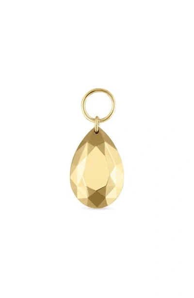Maria Tash Faceted Pear Charm Pendant In Yellow Gold
