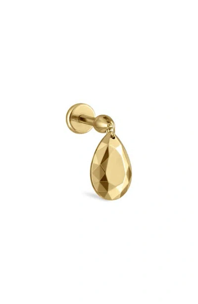 Maria Tash Faceted Pear Single Threaded Stud Earring In Yellow Gold