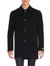 Cole Haan Italian Wool Blend Overcoat In Black