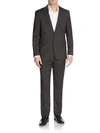 VINCE CAMUTO Slim-Fit Tonal Hairline Striped Wool Suit,0400089215860