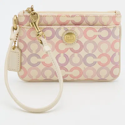 Coach Color Coated Canvas Clutch Bag In Multi