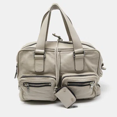 Chloé Leather Large Betty Satchel In Grey