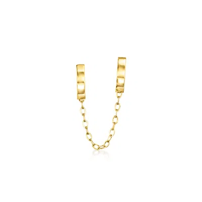 Rs Pure By Ross-simons 14kt Yellow Gold Double-piercing C-hoop And Cable-chain Earrings