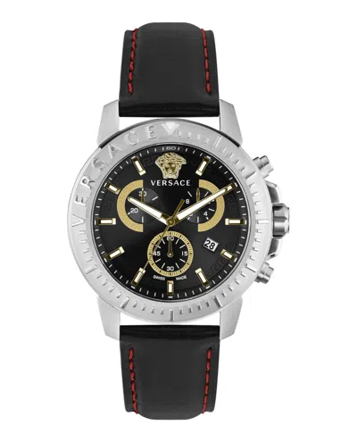 Versace New Chrono Strap Watch In Multi