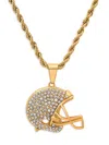 Anthony Jacobs Men's Stainless Steel & Simulated Diamonds Football Helmet Pendant Necklace In Yellow