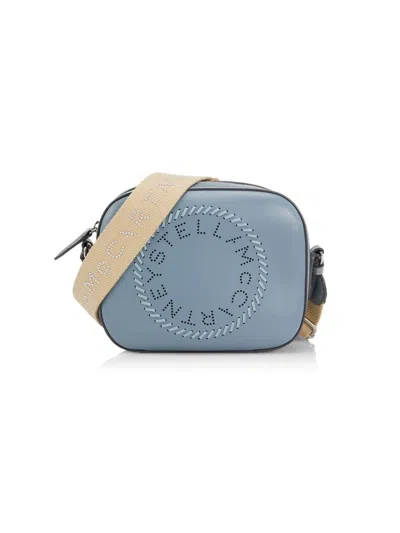 Stella Mccartney Logo Small Camera Bag In Light Blue