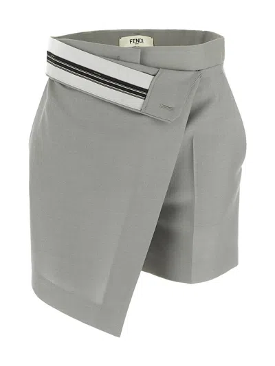 Fendi Draped Short In Dark Grey