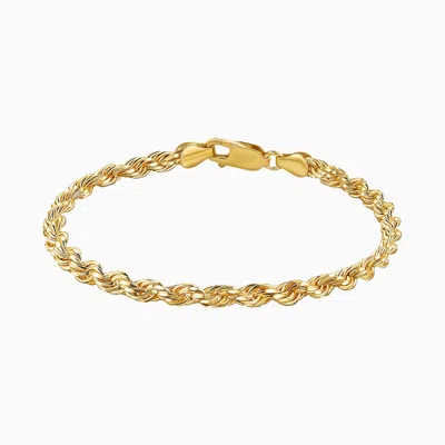 Pori Jewelry Solid Gold 4mm Rope Chain Bracelet