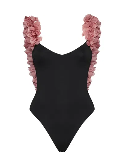 La Reveche Swimwear In Black/pink