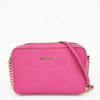 Michael Kors Micheal Kors Leather Jet Set Crossbody Bag In Pink