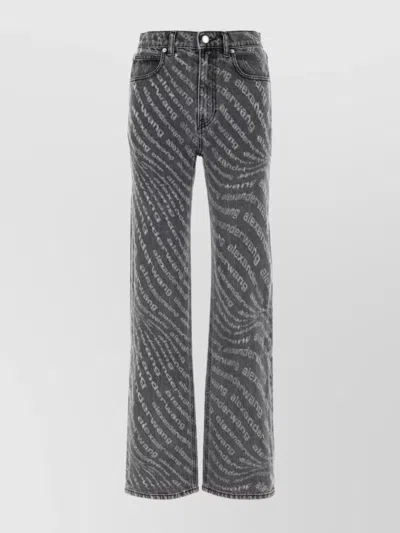 Alexander Wang Graphite Denim Jeans In Washedgrey