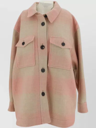 Isabel Marant Étoile Harveli Checked Felt Jacket In Light Pink