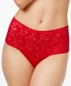 Hanky Panky Plus Size Retro Lace Thong Red In Red