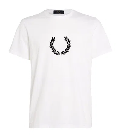 Fred Perry Cotton Embroidered Logo T-shirt In White