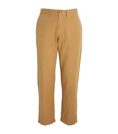 Polo Ralph Lauren Linen-cotton Straight Trousers In Beige