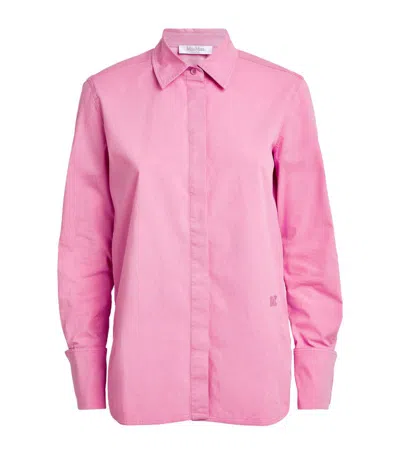 Max Mara Logo-embroidered Shirt In Pink