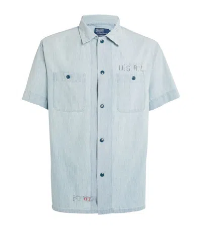 Polo Ralph Lauren Short-sleeve Denim Shirt In Blue
