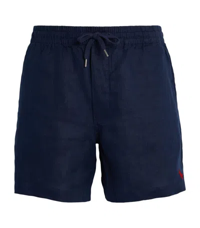 Polo Ralph Lauren Linen Prepster Shorts In Navy