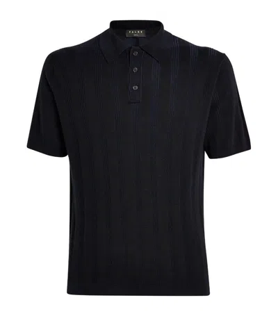 Falke Shadow Stripe Polo Shirt In Black