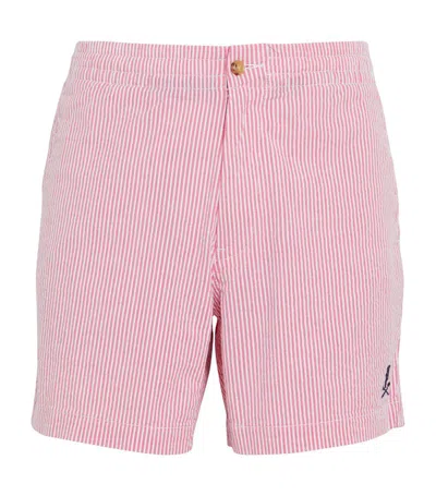 Polo Ralph Lauren Stretch-cotton Striped Shorts In Pink