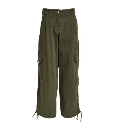 Max & Co Stretch-cotton Cargo Trousers In Green