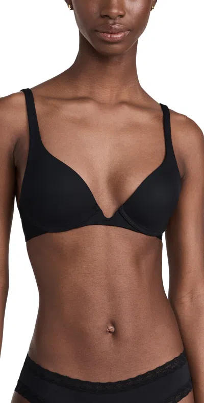 Natori Verge Convertible Underwire Plunge Bra In Black