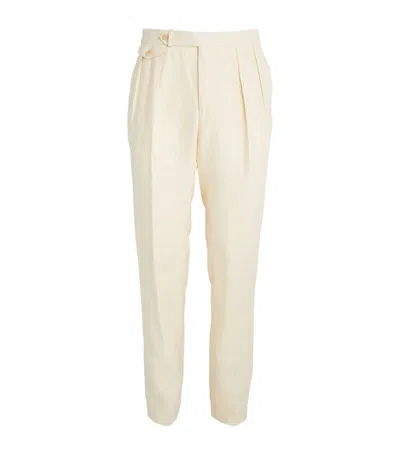 Polo Ralph Lauren Pleat-detail Linen Trousers In White