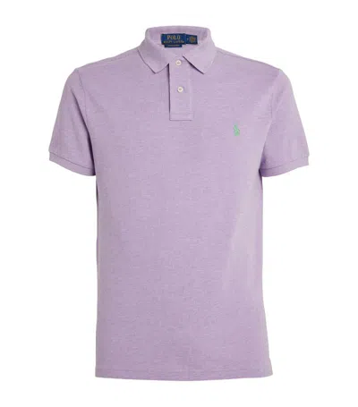Polo Ralph Lauren Cotton Mesh Slim-fit Polo Shirt In Purple