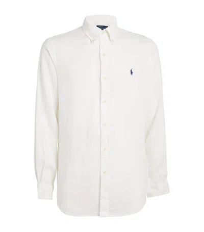 Polo Ralph Lauren Linen Polo Pony Shirt In White