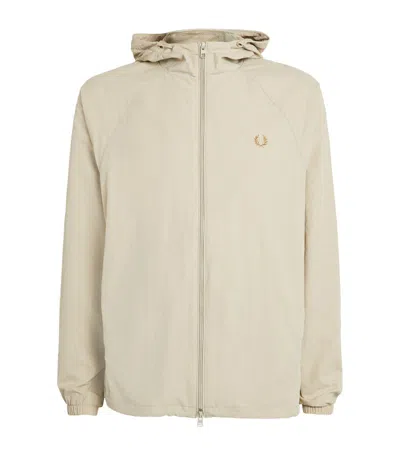 Fred Perry Hooded Shell Jacket In Beige