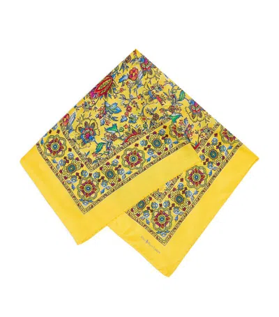 Polo Ralph Lauren Silk Floral Bandana Scarf In Yellow