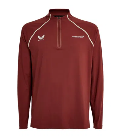 Castore X Mclaren Half-zip Performance Top In Burgundy