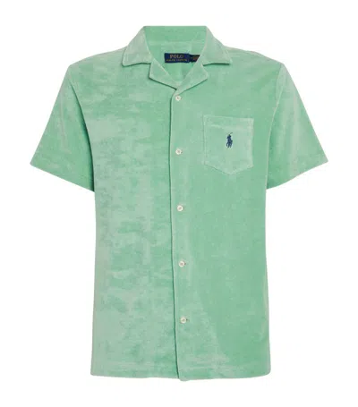 Polo Ralph Lauren Terry Towelling Polo Shirt In Green