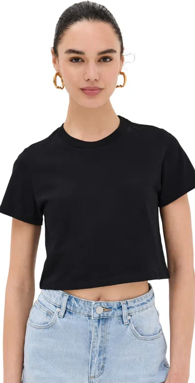 Reformation Cropped Classic Crew Tee In Black